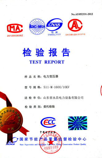 上海油浸式变压器检测合格报告